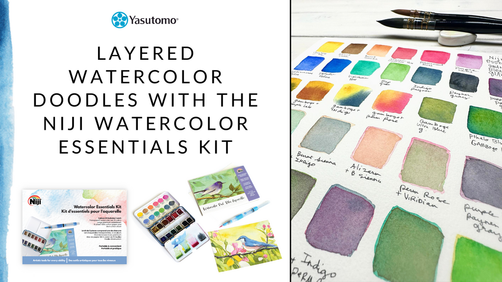 Layered Watercolor Doodles with the Niji Watercolor Essentials Kit