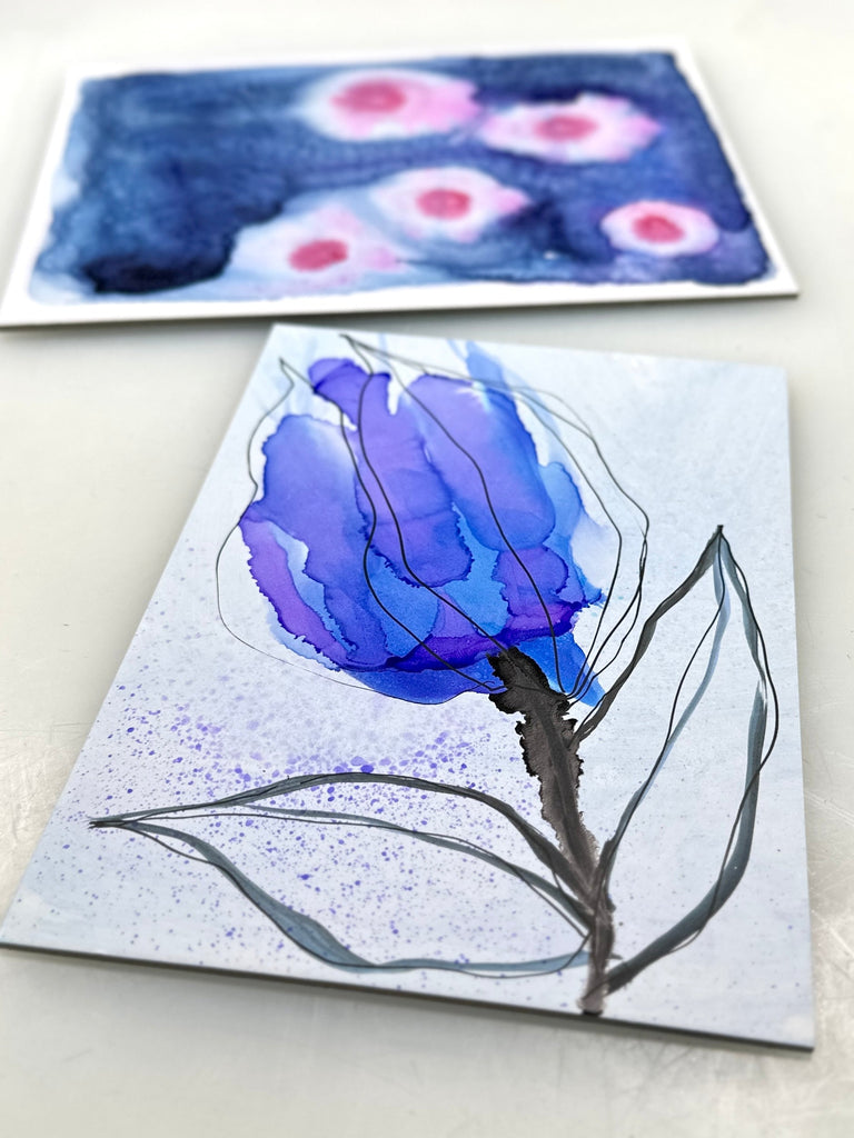 Creating with Alcohol Ink and Watercolor on Mineral Paper