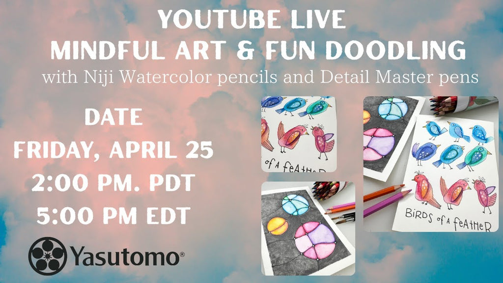 Mindful Art & Fun Doodling with Niji Watercolor Pencils & Detail Master Pens