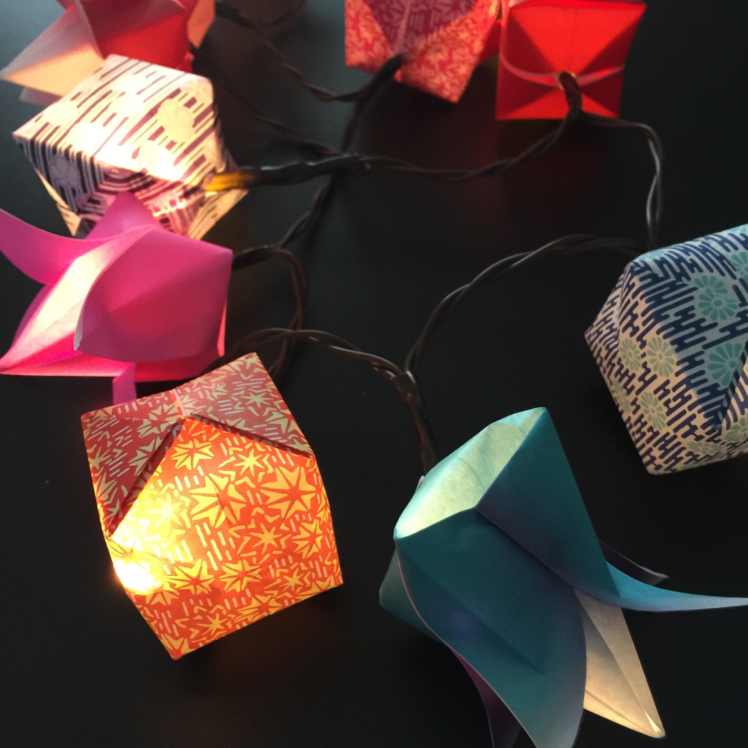 Origami Art - Neon, Paper Wall Art by LeeMo Designs